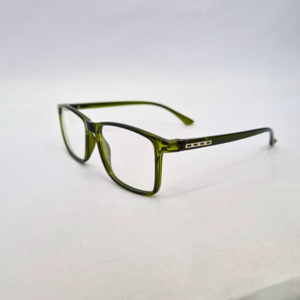 Green Transparent Rectangular Eyeglasses