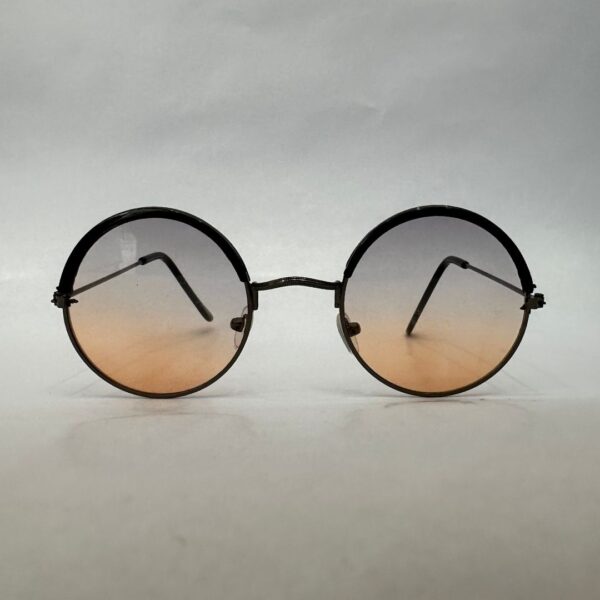 Retro Round Sunglasses with Orange Gradient Lenses